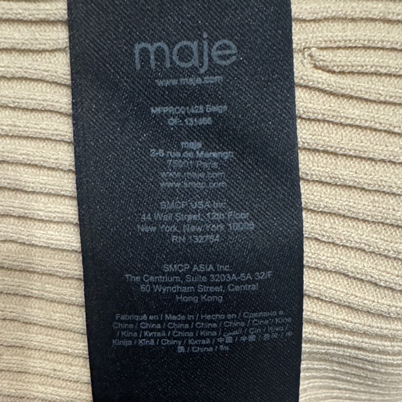 Maje Beige Ribbed Knit Dress - Picture 3 of 5